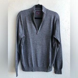 Untuckit Mens Size Large Sweater Zip Grey